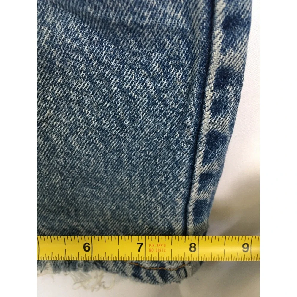 Levis 505 Regular Fit Jeans Mens Blue Distressed Straight Leg Denim Pants